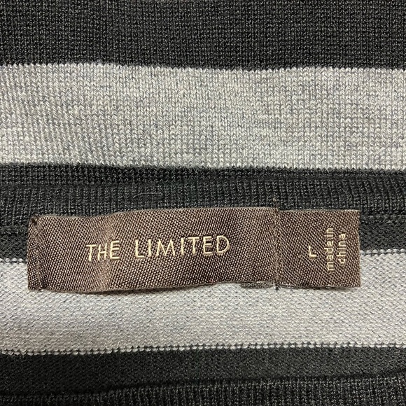 The Limited Women’s Pullover Sweater Top, Size L, Black/Gray with Black Lace - Picture 2 of 4